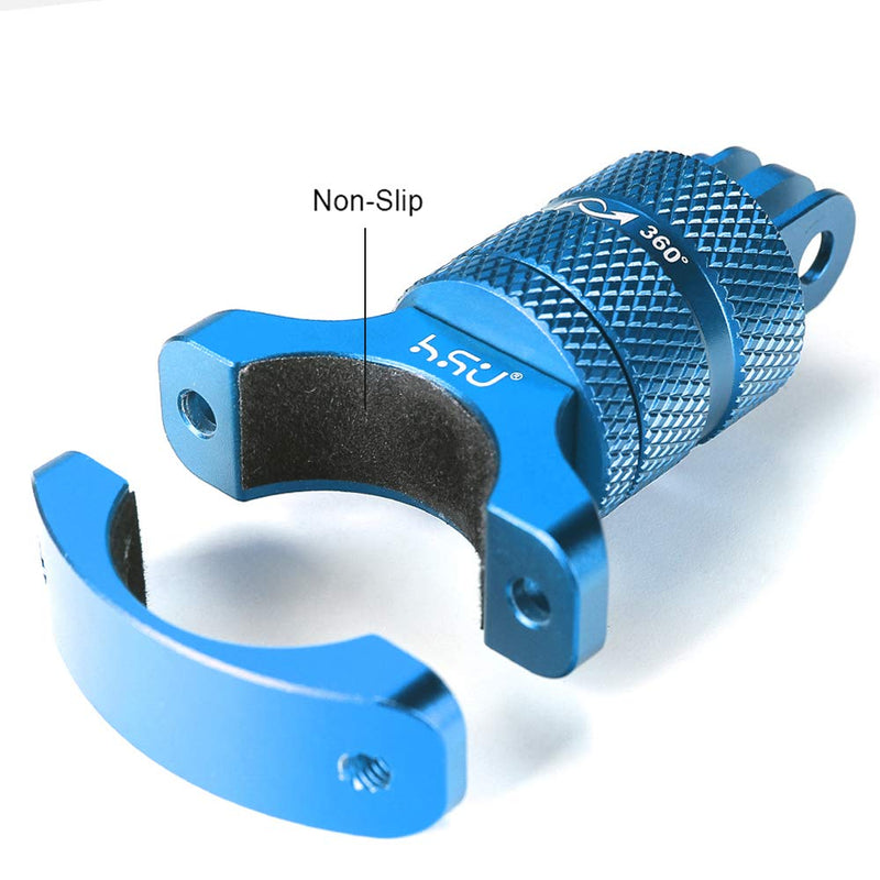 [AUSTRALIA] - HSU Aluminum Bike Bicycle Handlebar Mount for Gopro Hero 10/9/8/7/6/5/4 Session SJCAM AKASO Campark and Other Action Cameras, 360 Degrees Rotary Mountain Bike Rack Mount (Blue) Blue 