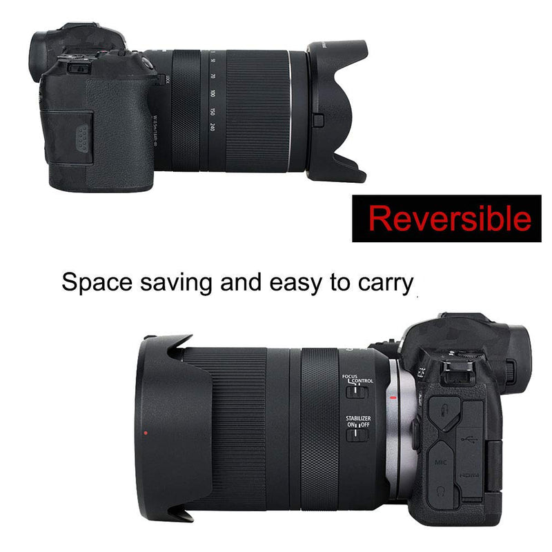Lens Hood for Canon RF 24-240mm F4-6.3 is USM on EOS R6 R5 RP R Camera, Reversible Lens Shade Replace Canon EW-78F Hood
