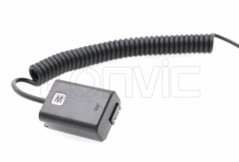 Eonvic D-Tap Dummy Battery NP-FW50 Power Coiled Cable Adapter for Sony A7 A7R A7000 NEX5 SLT Cameras