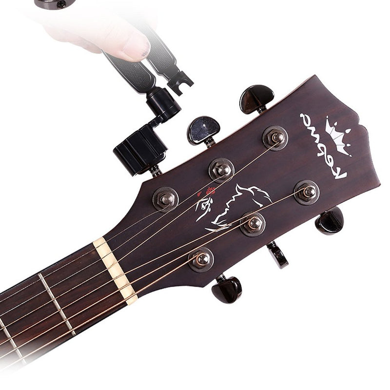 Guitar String Winder Cutter Pin Puller - 3 In 1 Multifunctional Guitar Maintenance Tool/String Peg Winder + String Cutter + Pin Puller Instrument Accessories (Black)
