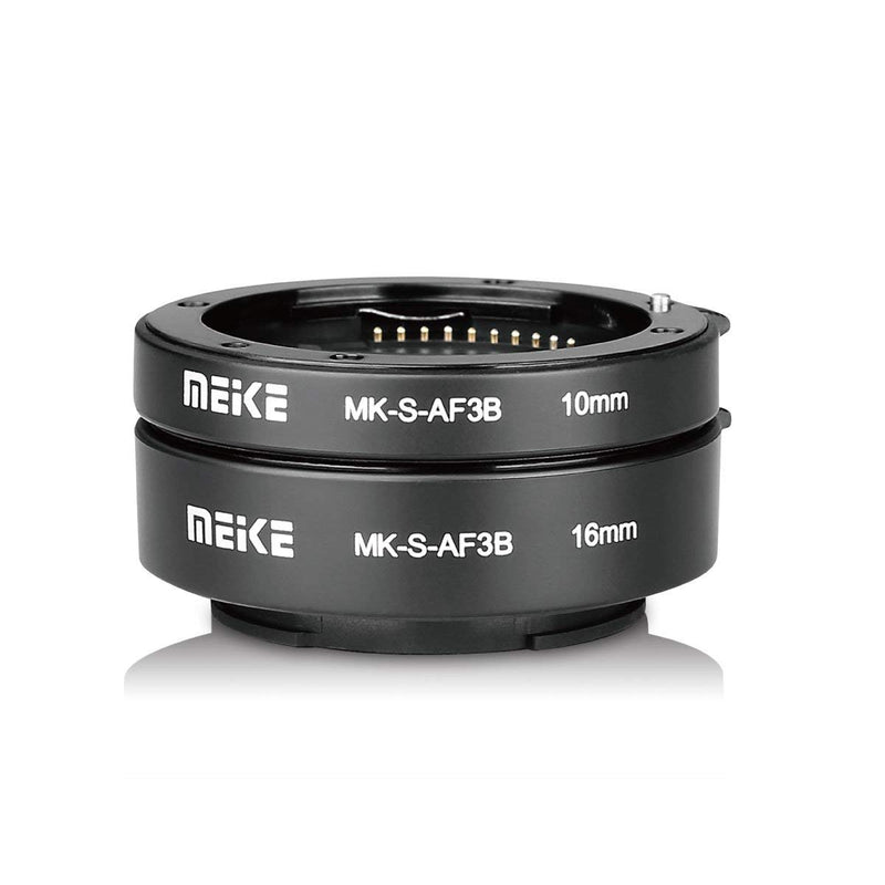 MEIKE MK-S-AF3B Plastic Auto Focus Macro Extension Tube Adapter Ring 10mm 16mm for Sony E-Mount FE-Mount Mirrorless Camera A7 A7M2 NEX3 MEX5 NEX6 NEX7 A5000 A6000 A6300 A6500 A9 etc (S-AF-3B) S-AF-3B
