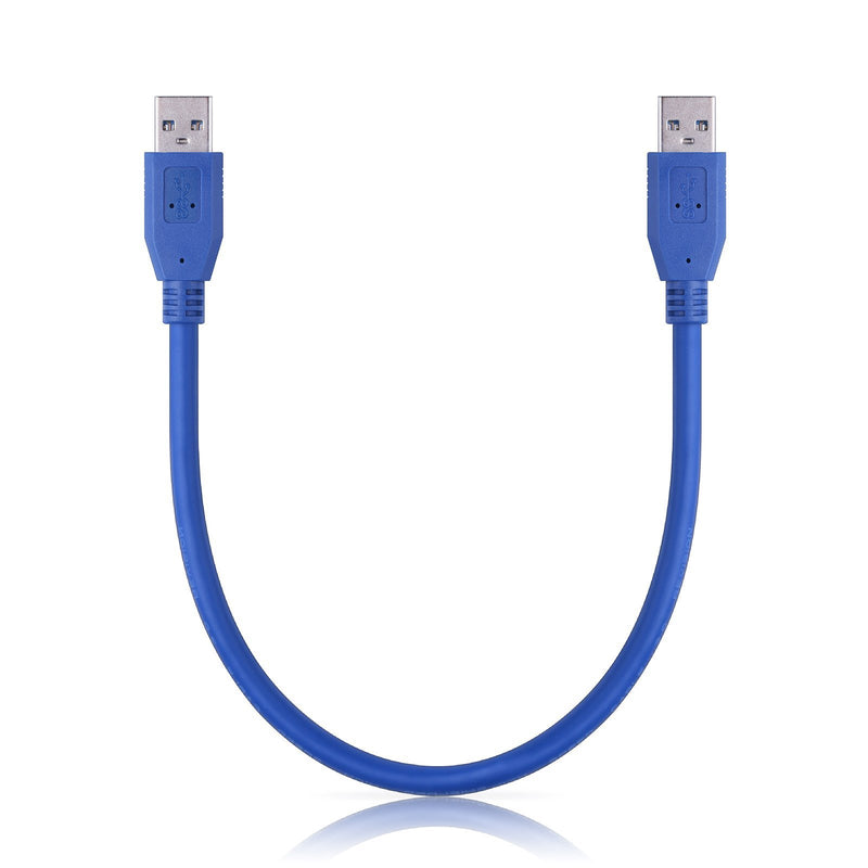 LOHASIC USB 3.0 Ultra High Speed Cable, 1 Feet, Male A Plug to A Plug -Blue,1FT