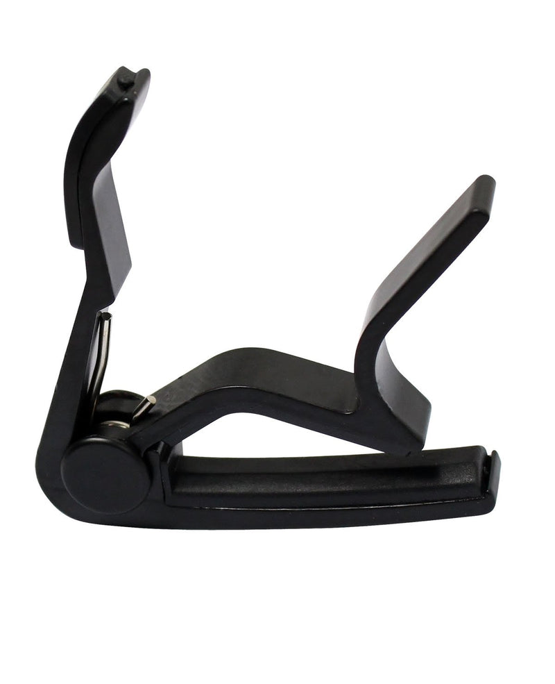 YMC Single-handed Guitar Capo Quick Change for Electric or Acoustic 6-String Guitar with 6 Picks,Guitar Strap Lock- Black