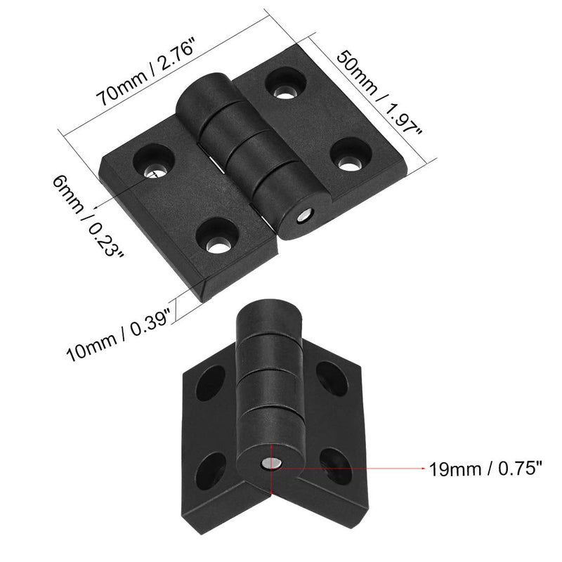 uxcell 2pcs Cabinet Gate Closet Door 70mm Length ABS Nylon Hinge
