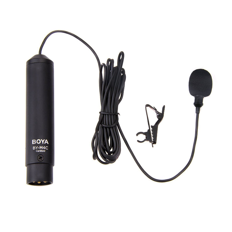[AUSTRALIA] - XLR Lavalier Cardioid Microphone, BOYA BY-M4C Phantom Power Clip-On Lapel Mic Compatible with Zoom, Camcorders, Canon, Sony, Panasonic,Tascam for Music, Podcast, Live Stream, Filming YouTube Recording 