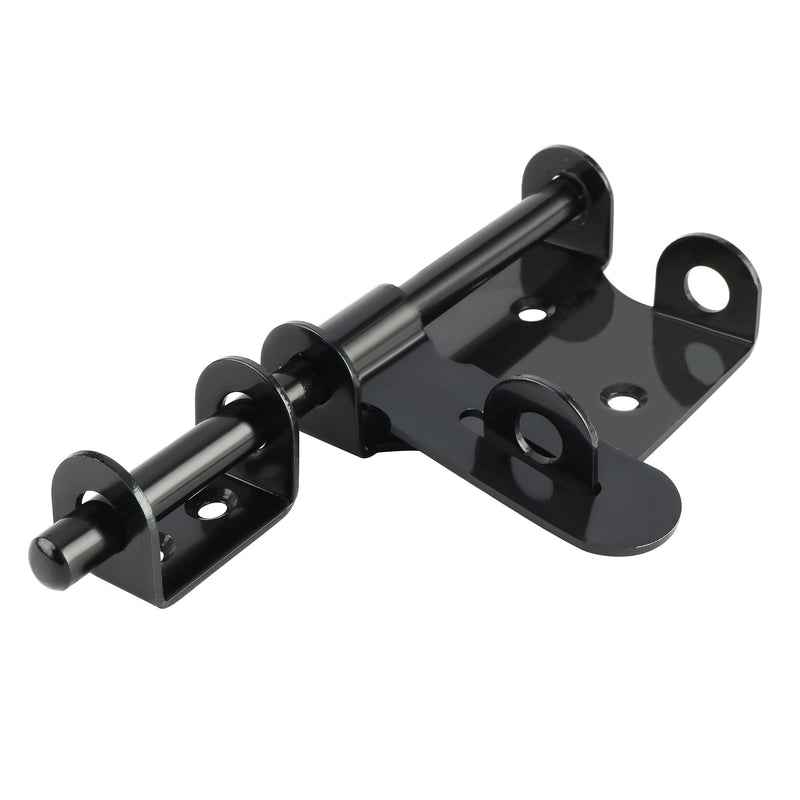 Alise Slide Bolt Latch Gate Latches Safety Door Lock,Padlock Can be Installed with It,MS350U-B Stainless Steel Black Finish 6 Inch