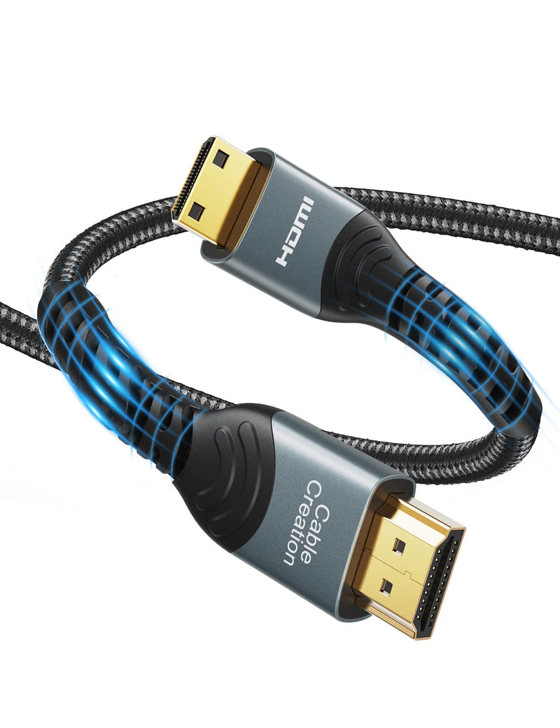 Mini HDMI to HDMI Cable 10FT, CableCreation High Speed 4K x 2K 60Hz Male to Male 4K HDMI Adapter, & Cable Tie, Compatible with Camera,Camcorder,Laptop,HDTV, Raspberry Pi Zero W