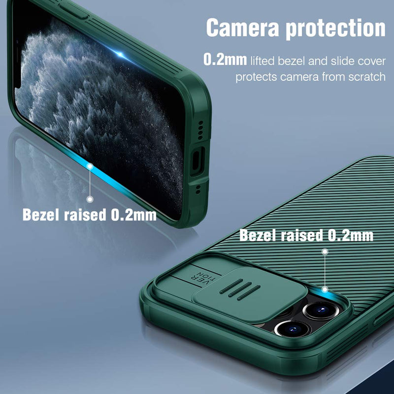 Nillkin Compatible with iPhone 12 Case, Compatible with iPhone 12 pro Case Series Case with Slide Camera Cove[Hard PC and TPU] Protective Case 360° Protect Buil Case (6.1'' 2020) Green iPhone 12 pro / 12