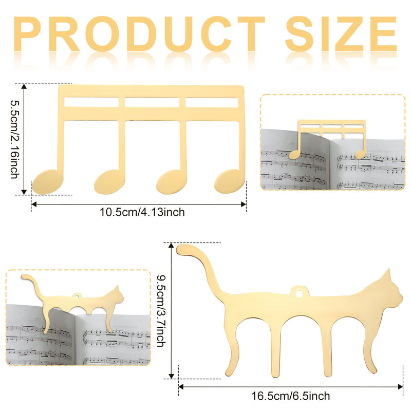 2Pcs Music Book Clip, Metal Music Book Clip Page Holder Music Stand Clips Sheet Music Clips for Piano Keyboard Stands Books (Gold)