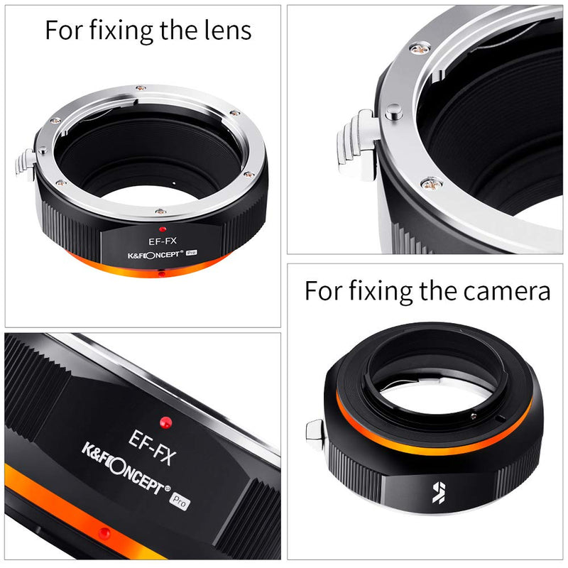 K&F Concept Lens Mount Adapter for EOS EF/EFS Lens to FujiFX Mount X-Pro1 X Camera X-Series Mirrorless Cameras with Matting Varnish Design EOS（EF）-FX
