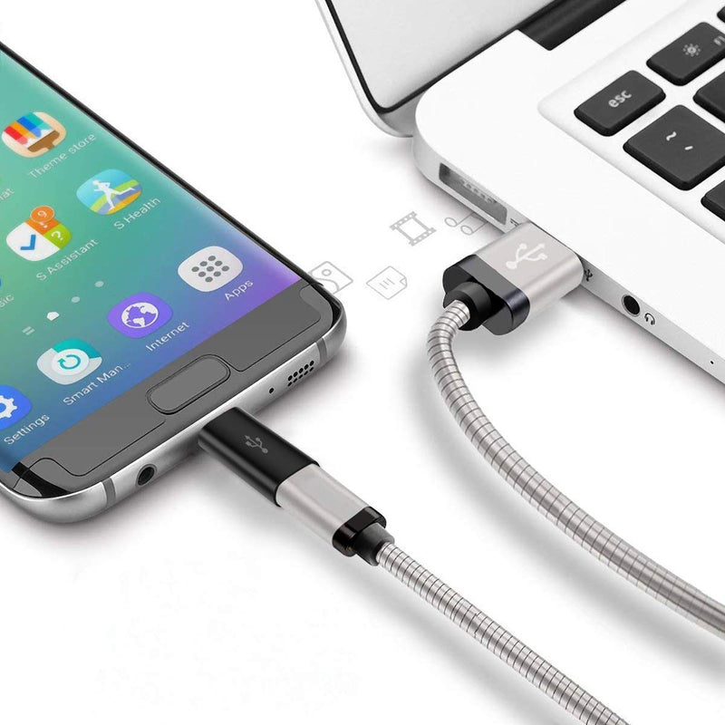 USB C Adapter, BabyElf Type C Female to Micro USB Male Convert Connector Support Charge & Data Sync Compatible with Galaxy S7/S7 Edge, Nexus 5/6 and Micro USB Devices (Pack of 2, Black) USB-C(female) to MICRO(male) *2 pack
