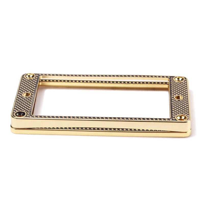 Alnicov 2 Pcs Curved Bottom Humbucker Pickup Ring Set for Epiphone Guitar Accessories,Gold