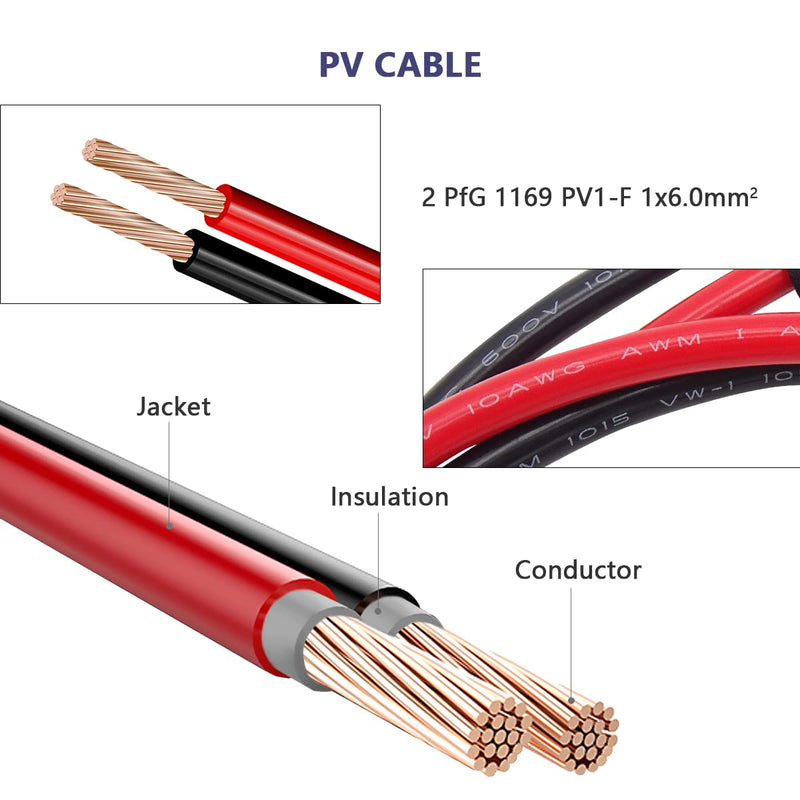 Billion wealth 2Feet / 65cm 14AWG SAE Connector Y Splitter 1 to 3 Extension Cable Compatible with Solar Connection and Transfer (14 AWG 1 to 3) 14 AWG 1 to 3