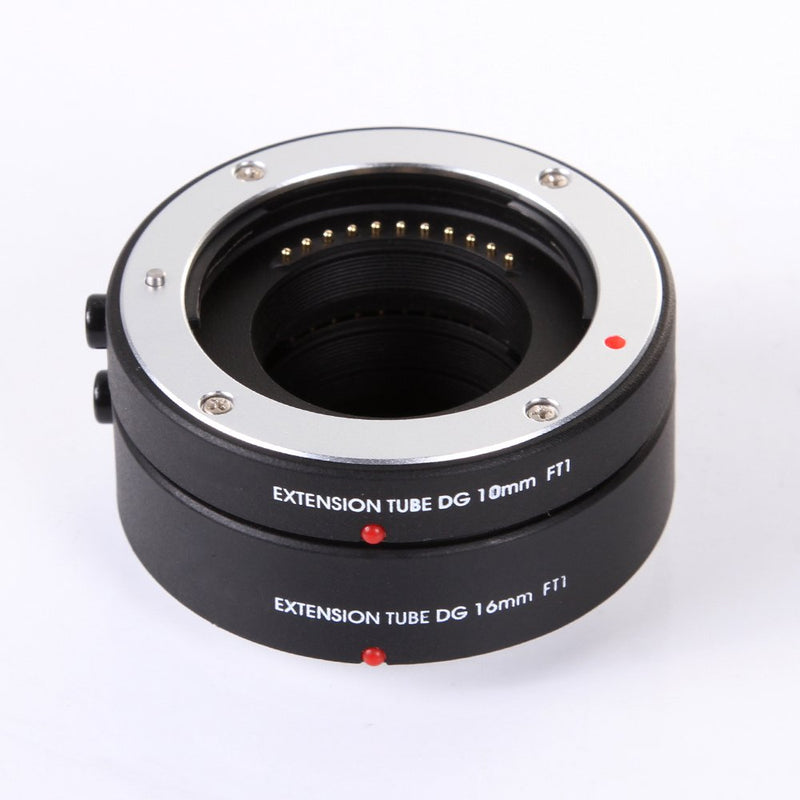 FocusFoto Pro Automatic Electronic Macro AF Auto Focus Extension Tube DG Set 10mm + 16mm for Olympus Panasonic Micro Four Thirds M4/3 Mount GH3 GH4 GH5 GX85 E-PL8 E-PL7 E-M5 E-M10 Mark II III Cameras