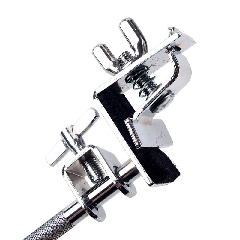 Milisten Cowbell Mount With Height Angle Adjustable Rod For Drummer Drum Hardware Adjust Cowbell Up Down WC51 (Silver)