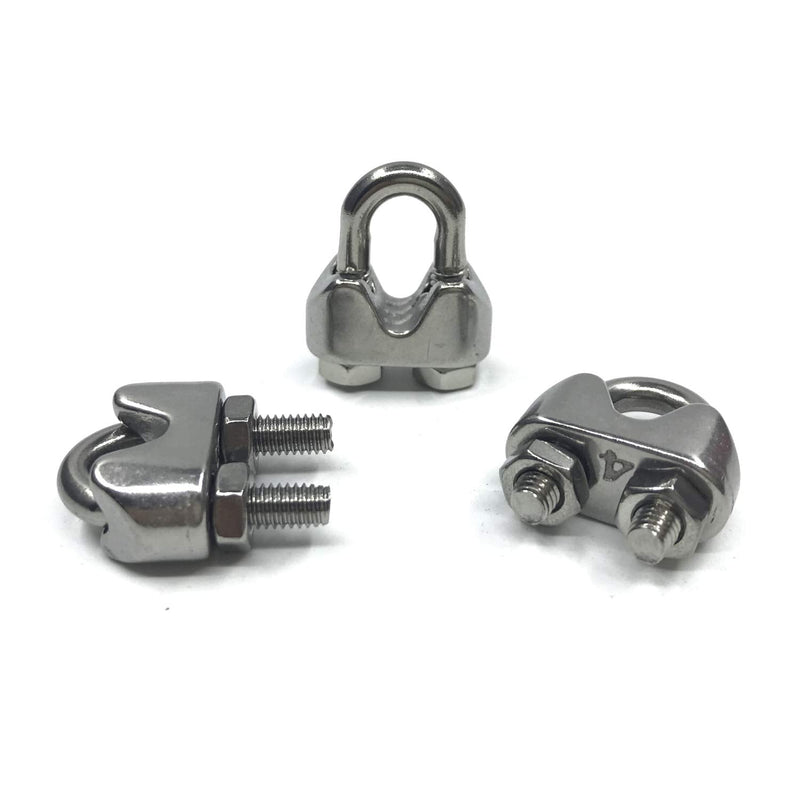 HEVERP 24PCS 3/16 Inches M4 Stainless Steel Wire Rope Cable Clip Clamp