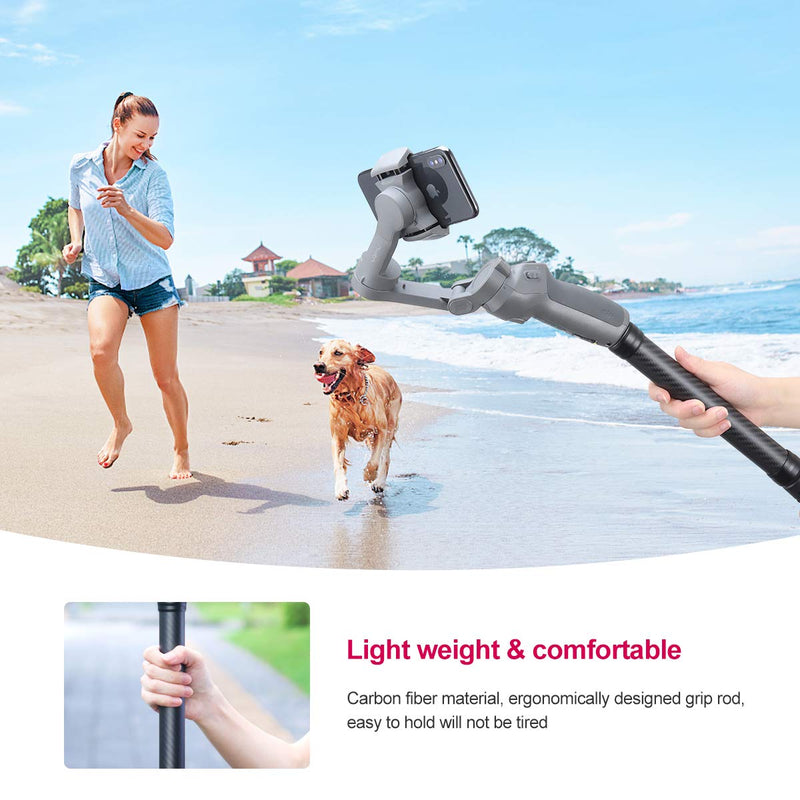 ULANZI Osmo Mobile 3 4 Extension Rob, Lightweight Smartphone Handheld Stabilizer Monopod Selfie Stick Handle Grip Compatibel with Moza/Feiyu/Zhiyun Smooth Q & 4 Gimbles with 1/4" Thread Handheld Pole 9.29inch