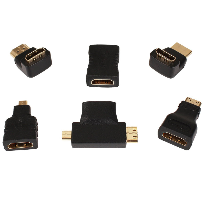 WAWPI Hdmi Cable Adapters 6pack MiniHdmi or Micor Hdmi or Male fmale