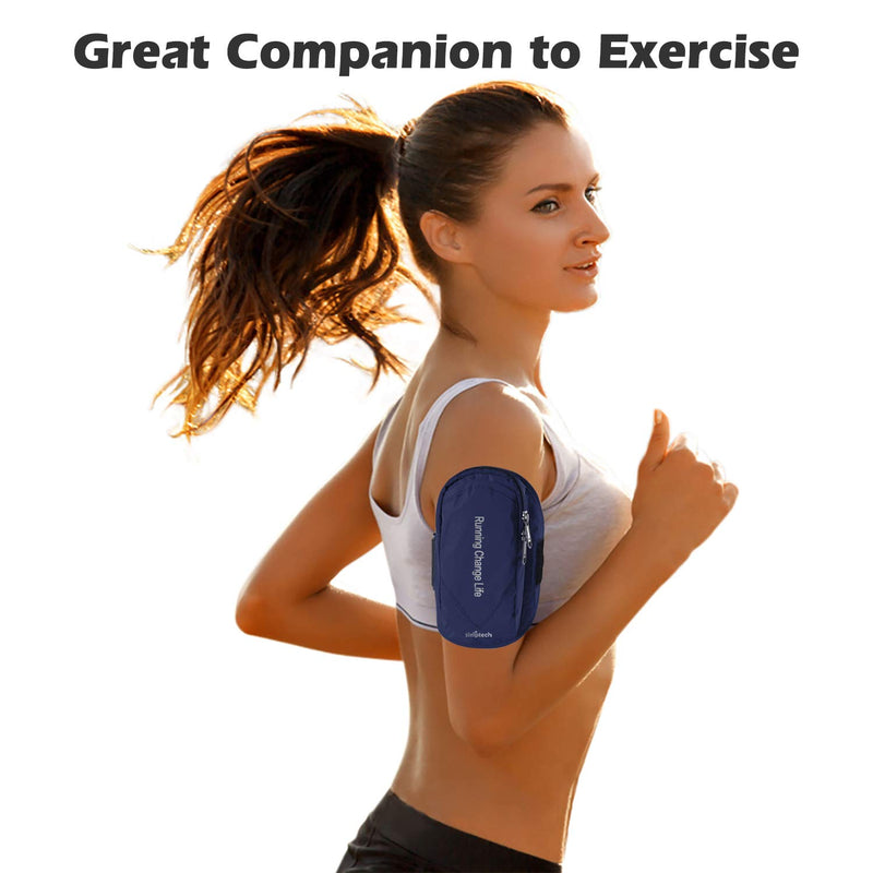 simptech Running Phone Armband, Sweatproof Workout Phone Holder for iPhone 11 Pro Max/Xr/Xs Max/X/8/7 Plus, Galaxy S10/S9/S8 Plus and Note10/9/8 Black