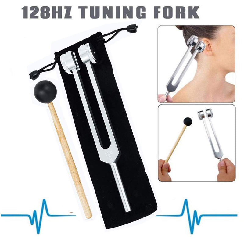 EastRock 128 Hz Tuning Fork Standard Sound Piano Violin Instrument Teaching,Medical Healing Instrument,Offers You Clear Tones 128 Hz Tuning Fork,Silver 128HZ