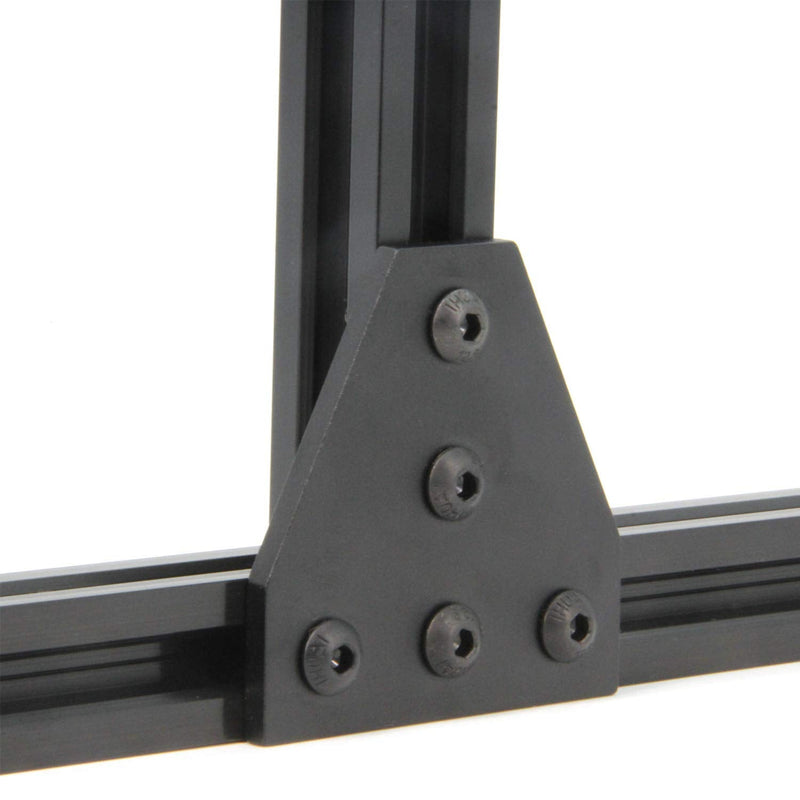 Zeberoxyz 4PCS/Kit Black T Shape Corner Bracket Plate with 20PCS M5 Screws and 20PCS M5 T-Nuts, 5-Hole 90 Degree Joint Board Plate for 2020 Series Aluminum Profile 3D Printer Frame (Black-T with Nut) 4PCS Black-T with Nut