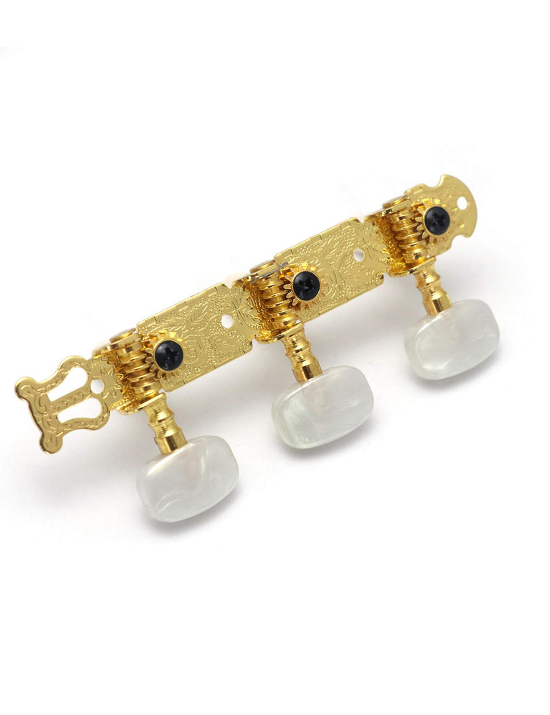 Metallor Guitar Tuning Pegs Gold Plated Machine Heads Tuning Keys Tuners Single Hole for Classical Guitar 3 on a Plank 3L 3R. G304