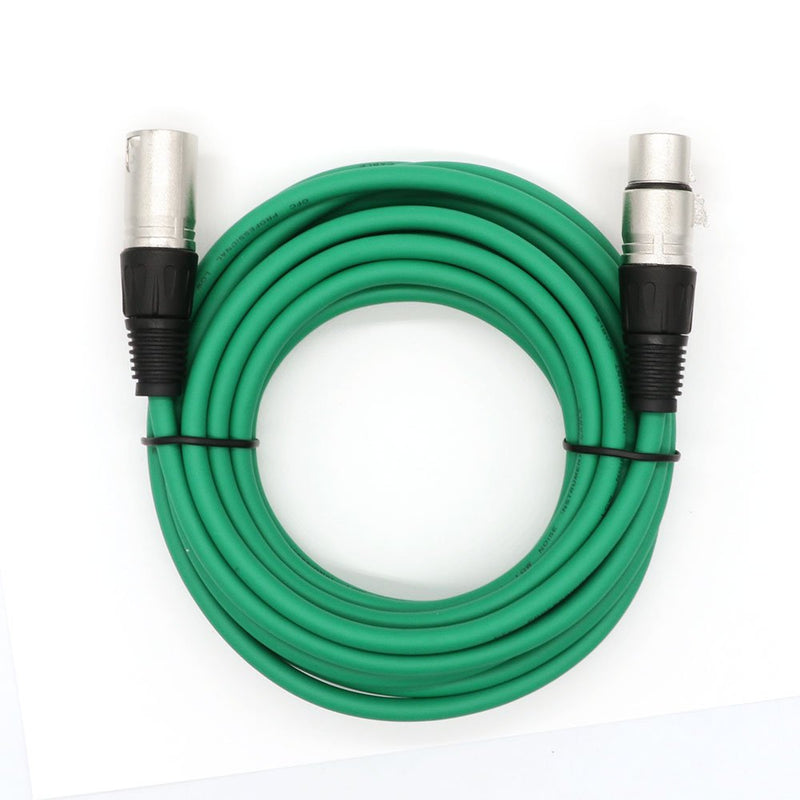 [AUSTRALIA] - Dremake 16.5 Feet Sound Speaker Cable 3 Prong Microphone XLR Cable 3Pin XLR Male to XLR Female Snake Cord for Performance, Stage, Karaoke, Public - Green 16.5FT/5M 