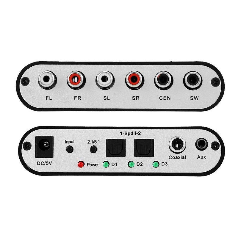DAC Audio Digital to Analog Converter , Digital DTS Channel Decoder 5.1 Audio Converter Optical Fiber Coaxial Sound Adapter for PS3 HD DVD PS4