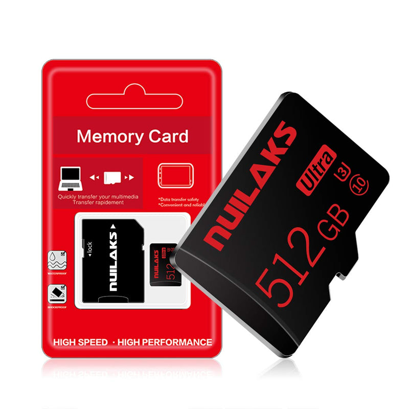512GB Micro SD Card with SD Adapter Class10 MicroSDHC for Android Smartphone Digital Camera Tablet and Drone