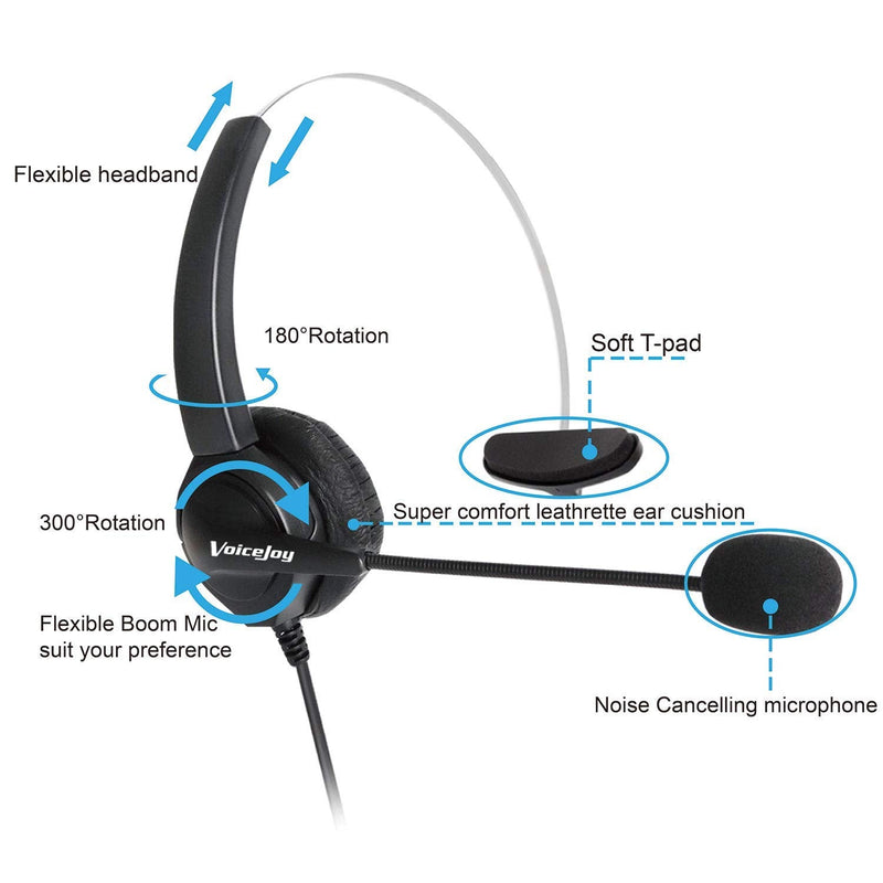 [AUSTRALIA] - VoiceJoy Office Headset Headphones Only for Cisco IP Phones 7940 7960 7970 7962 7975 7961 7971 7960 8841 8845 etc 