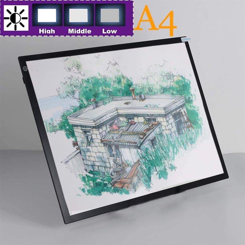 HOKONE A4 LED Light Box Tracer USB Power Cable Ultra-Thin Portable Dimmable Brightness LED Artcraft Tracing Light Box Light Pad for Artists Drawing Sketching Animation Stencilling X. black