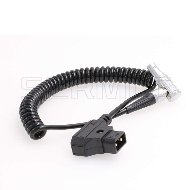 SZRMCC D-tap to 0B 2 Pin Male Coiled Power Cable for Teradek Bolt ARRI RED Paralinx Preston Transvideo SmallHD (Right Angle) Right Angle