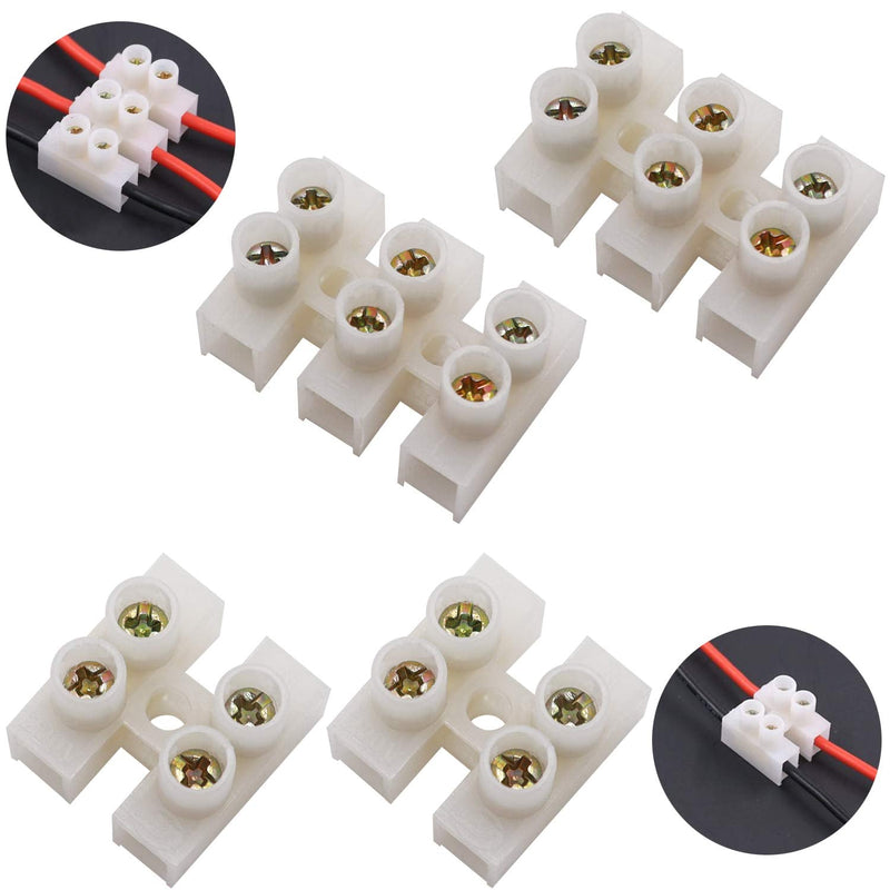 Tnisesm/80Pcs Quick Connector Spring Wire Connector Screw Terminal Barrier Block Cable clamp for LED Strip Light Wire Connecting 2P CH2+3P CH3