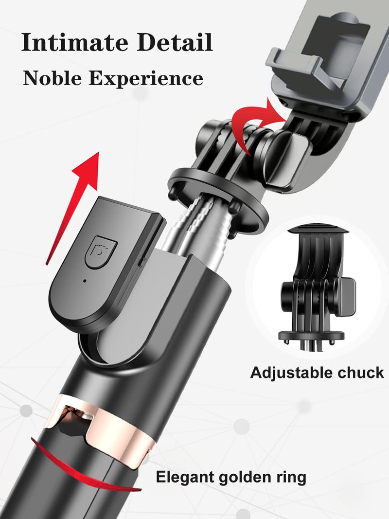 [AUSTRALIA] - Selfie Stick Tripod with Detachable Wireless Remote, Extendable Selfie Stick Tripod with LED Fill Light, for iPhone 13/13 Pro/12/11/11 Pro/XS Max/XS/XR/X/8/7 and Android Smartphone Black-46in 