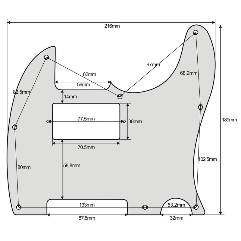 FLEOR 8 Hole Tele Pickguard Guitar Humbucker Pick Guard HH with Screws Fit USA/Mexican Fender Standard Telecaster Part, 4Ply Brown Tortoise Shell