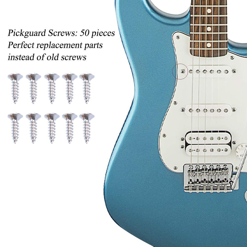 YZNLife 254 Pieces Electric Guitar Screw Kit (9 Types) with Springs for Electric Guitar Bridge, Pickup, Pickguard, Tuner, Switch, Neck Plate, Guitar Strap Buttons and a Tweezers