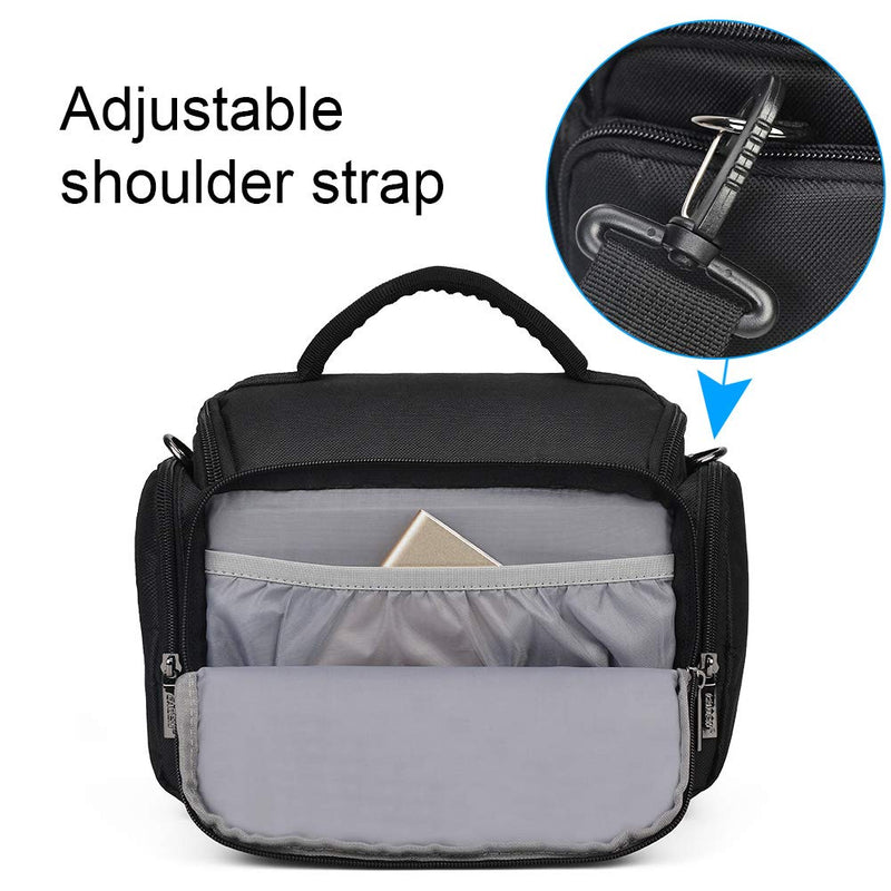 [AUSTRALIA] - CADeN Camera Shoulder Crossbody Bag Case Compatible for Nikon, Canon, Sony SLR/DSLR Mirrorless Cameras and Lenses Waterproof Black Large 