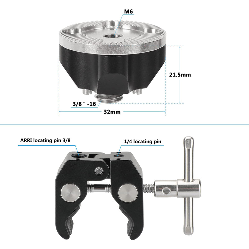 CAMVATE Super Crab Clamp with Rosette Mount M6 Female Thread Hole for Camera Accessories Kit - 2869