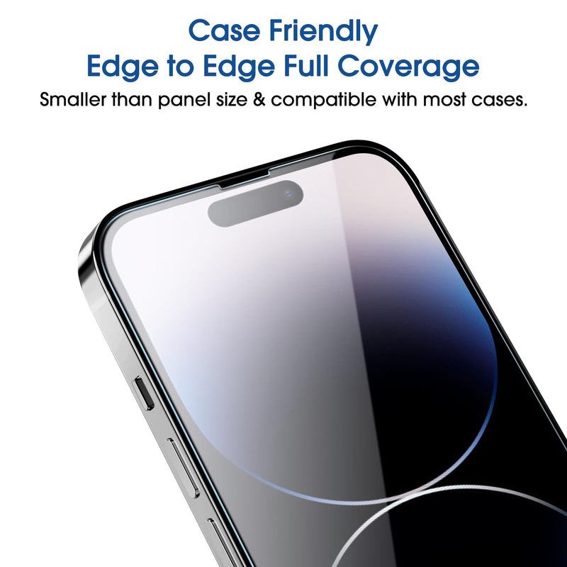 amFilm 2 Pack Magnetic OneTouch Compatible with iPhone 14 Pro Max 6.7" Screen Protector Tempered Glass Edge to Edge Full Coverage with Easy Installation Kit (Magnetic & Reusable)