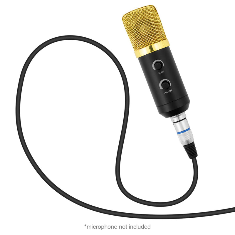 Tiger MIC6 6 Metre, 20 Foot Female XLR to 1/4 Inch Jack Microphone Cable – Low Noise Unbalanced Instrument Cable with Interchangeable Coloured Loops