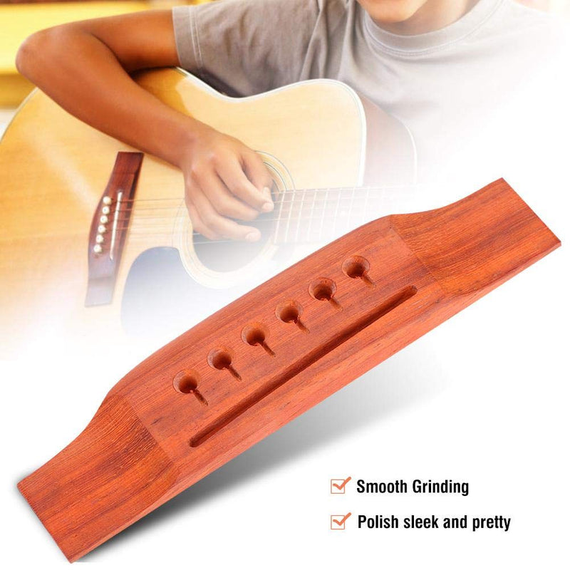 Dilwe 6 Strings Guitar Bridge, Rosewood Bridge Saddle for 6-String Acoustic Folk Guitar Accessory Parts