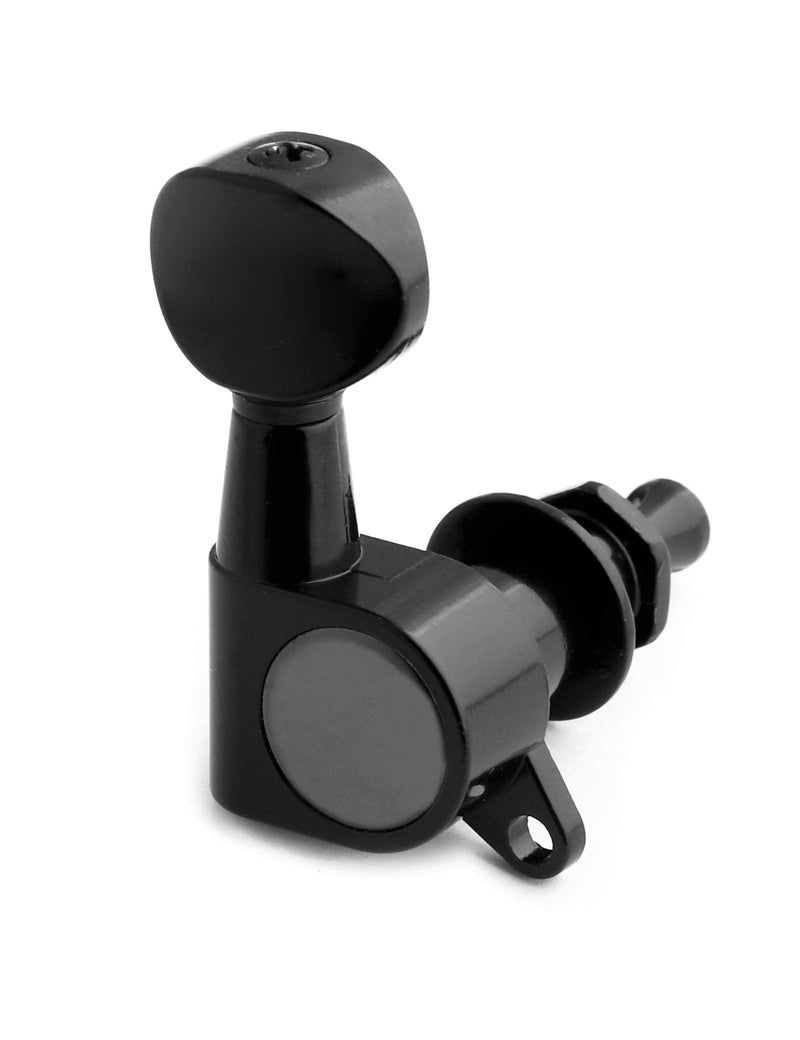 [AUSTRALIA] - Holmer Guitar String Tuning Pegs Tuning Machines Sealed Machine Heads Grover Tuners Tuning Keys Oval Button 6 In Line for Right Handed Electric Guitar or Acoustic Guitar Black. 