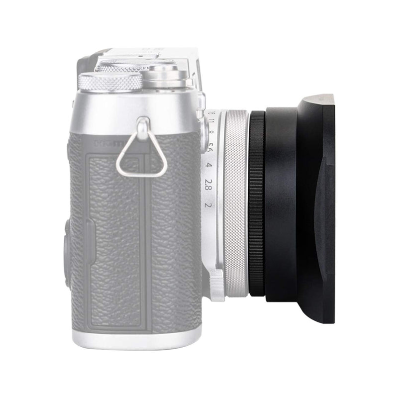 JJC LH-JX100FII BLACK Square Metal Lens Hood for Fujifilm X70 X100 X100S X100T X100F X100V, Fuji X100S, Fuji X100F, Fuji X100V Lense Hood Shade, W/ Front Cap, Fujifilm LH-X100 Lens Hood Replacement