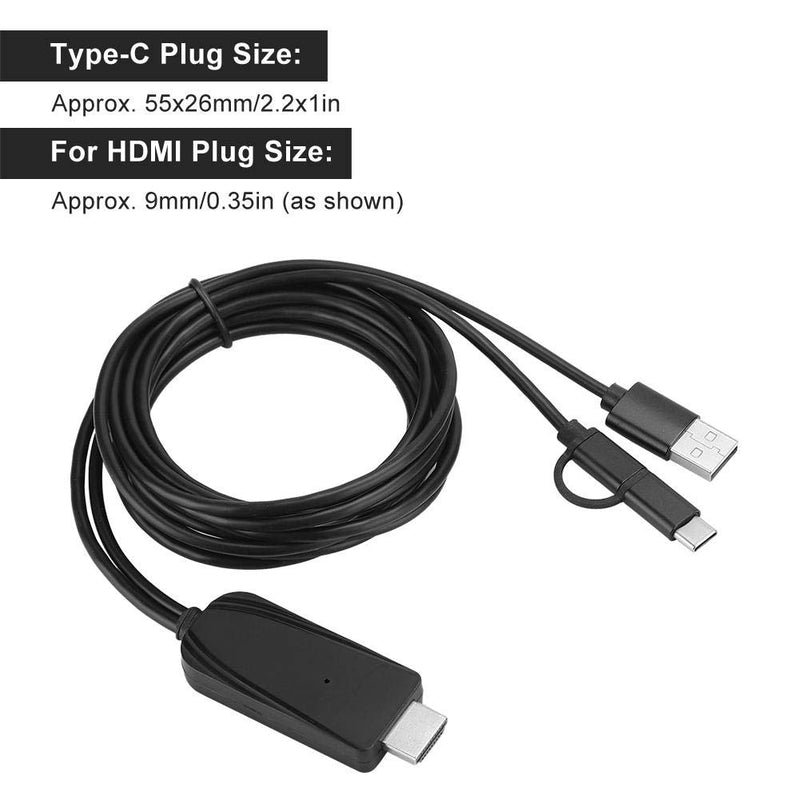 1080P USB C to HDMI Adapter Cable, HD USB-C Adapter Cable Bluetooth Same Screen Cable for Android Mobile Phone