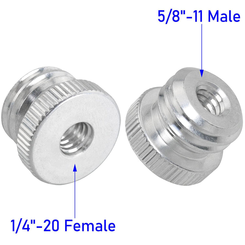 [AUSTRALIA] - LUORNG 2PCS 1/4'' Female to 5/8'' Male Threaded Screw Adapter for Microphone Stand Mount Tripod Laser Level Bosch Adapter 