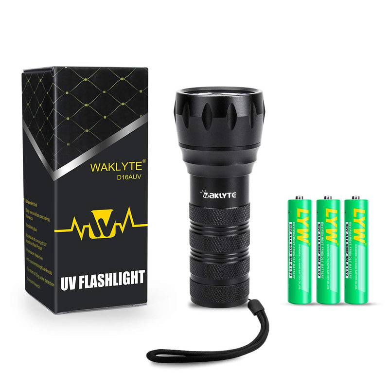 Waklyte Black Light, Mini UV Flashlight, 21 LED 395 nm Ultraviolet Blacklight Detector for Dog Urine, Pet Stains and Bed Bug (Battery Included)