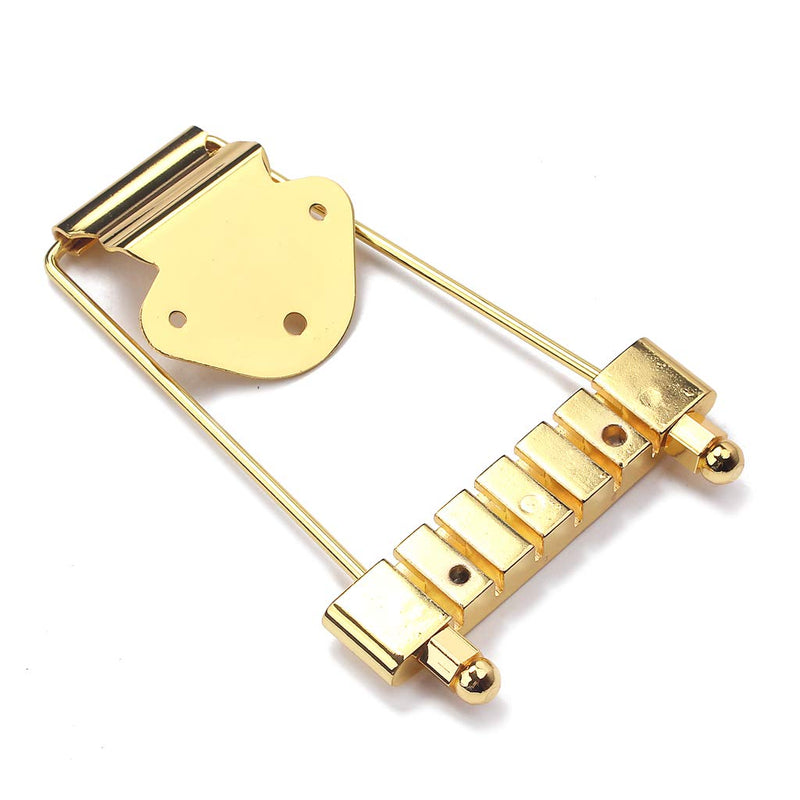 Alnicov 6 String Guitar Trapeze Tailpiece Bridge for Jazz Archtop Guitar Replacement - Gold