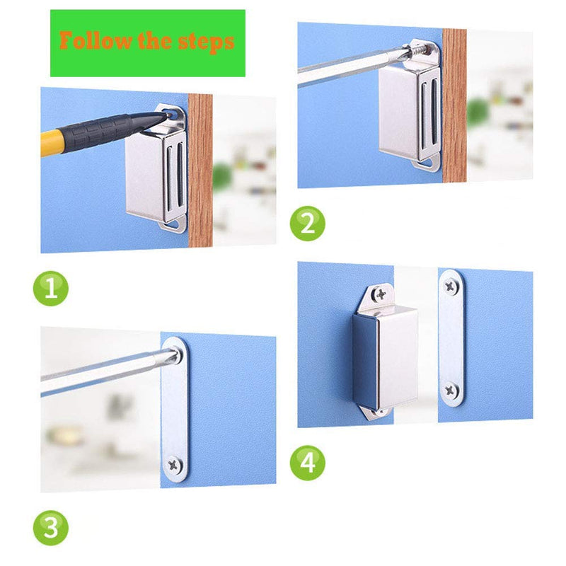 Cabinet Door Catch with Strong Magnetic, 1.2mm Thickness Furniture Latch 10 lbs Bronze (Pack of 6) 6pc-20lbs-bronze