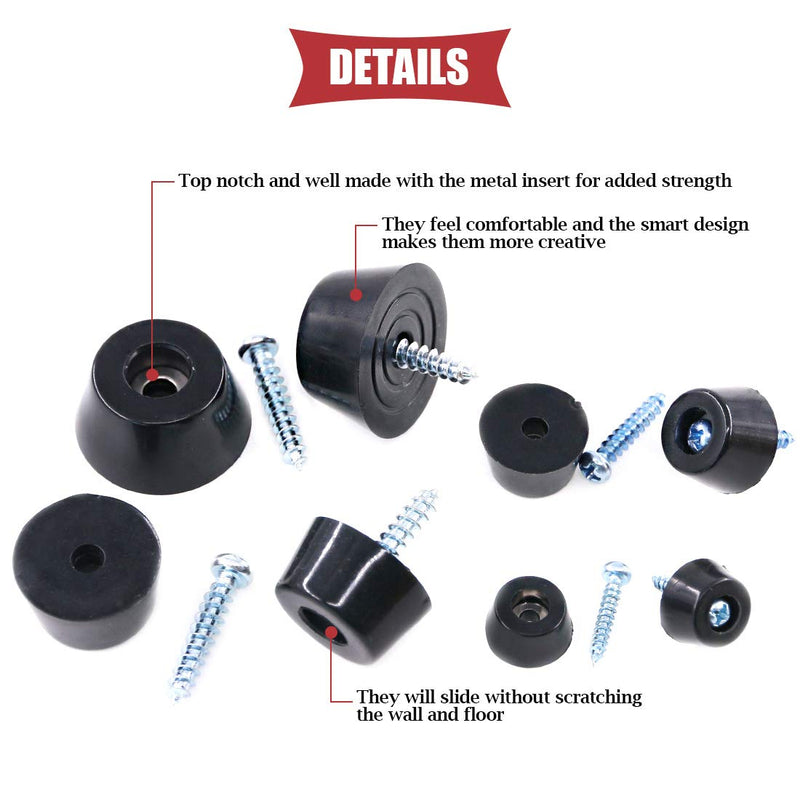 [AUSTRALIA] - Hilitchi 40-Pcs Round Black Rubber Feet Bumpers Pads with Matching Screws with Built in Stainless Steel Washer for Cutting Board Amps Cabinet Desk Tables Couches (Assortment Kit) Assortment Kit 