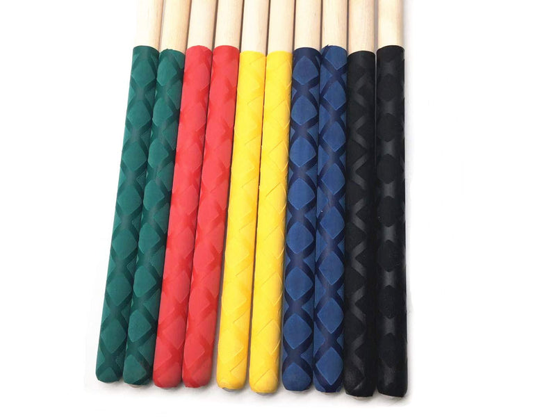 Liyafy 16 Inch Maple Wood Tip Drumsticks Multi Color 5A Music Band Drumsticks Jazz Drum Sticks 5 Pairs